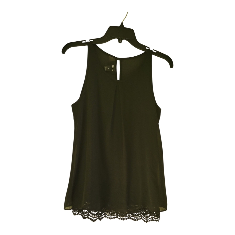 Elegant Black Lace Hem Women's Top